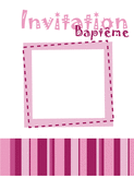 Invitation douce pour un bapt&ecirc;me fleuri